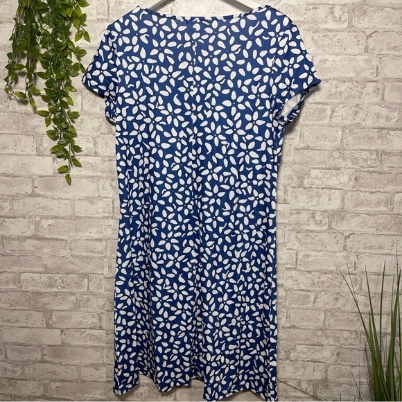 Nwt NORACORA Shirt‎ Dress Blue and White Print Pattern Dress Size Large - Picture 2 of 5